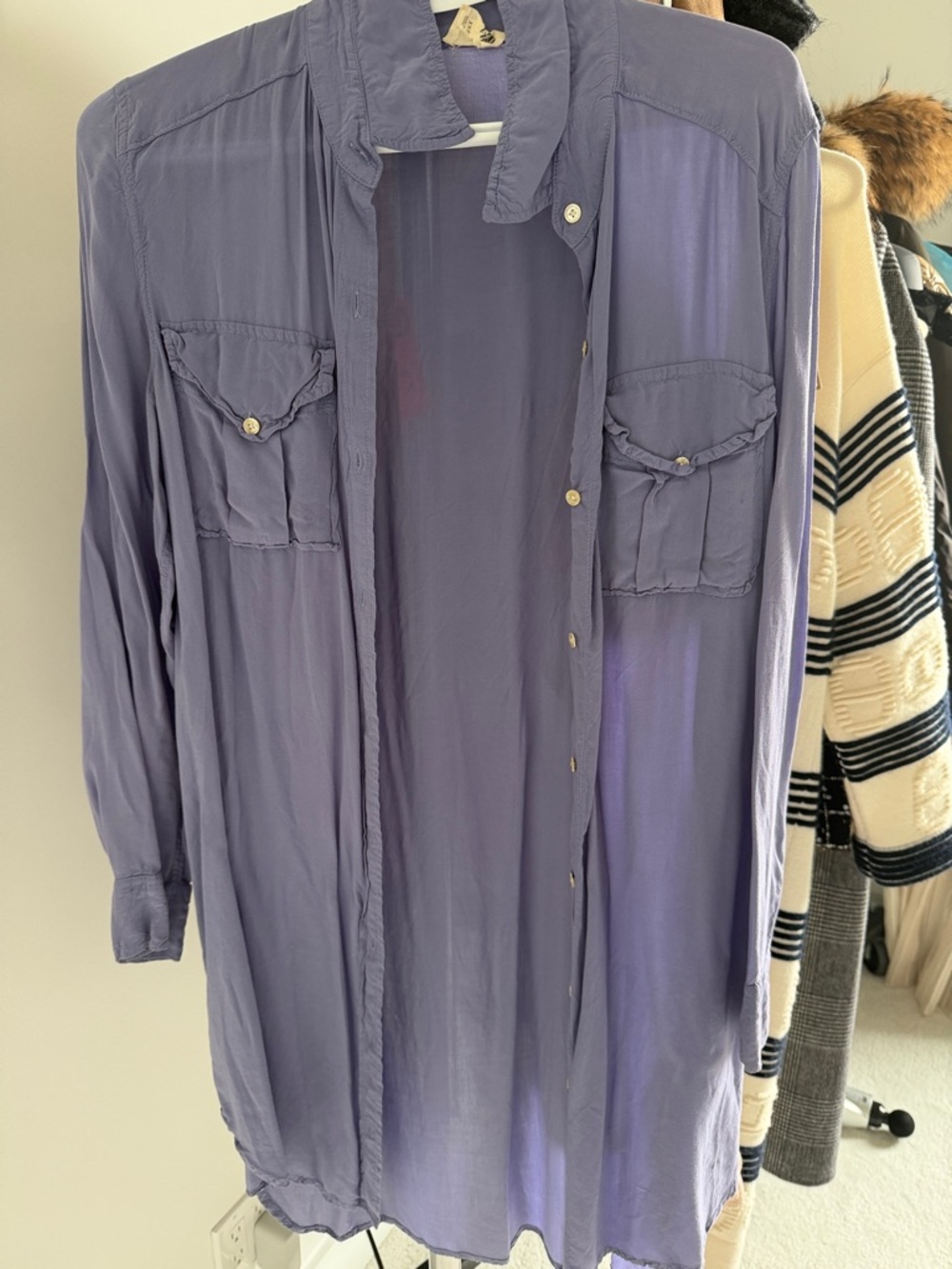 Wilfred Lavender Button-Down Casual Shirt